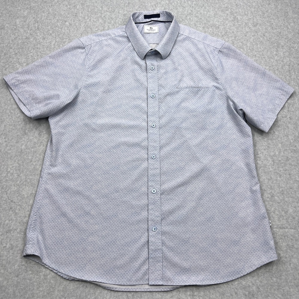 7 Diamonds Enigma 4 Way Stretch Woven Shirt Men's XL* Blue Printed Button Up